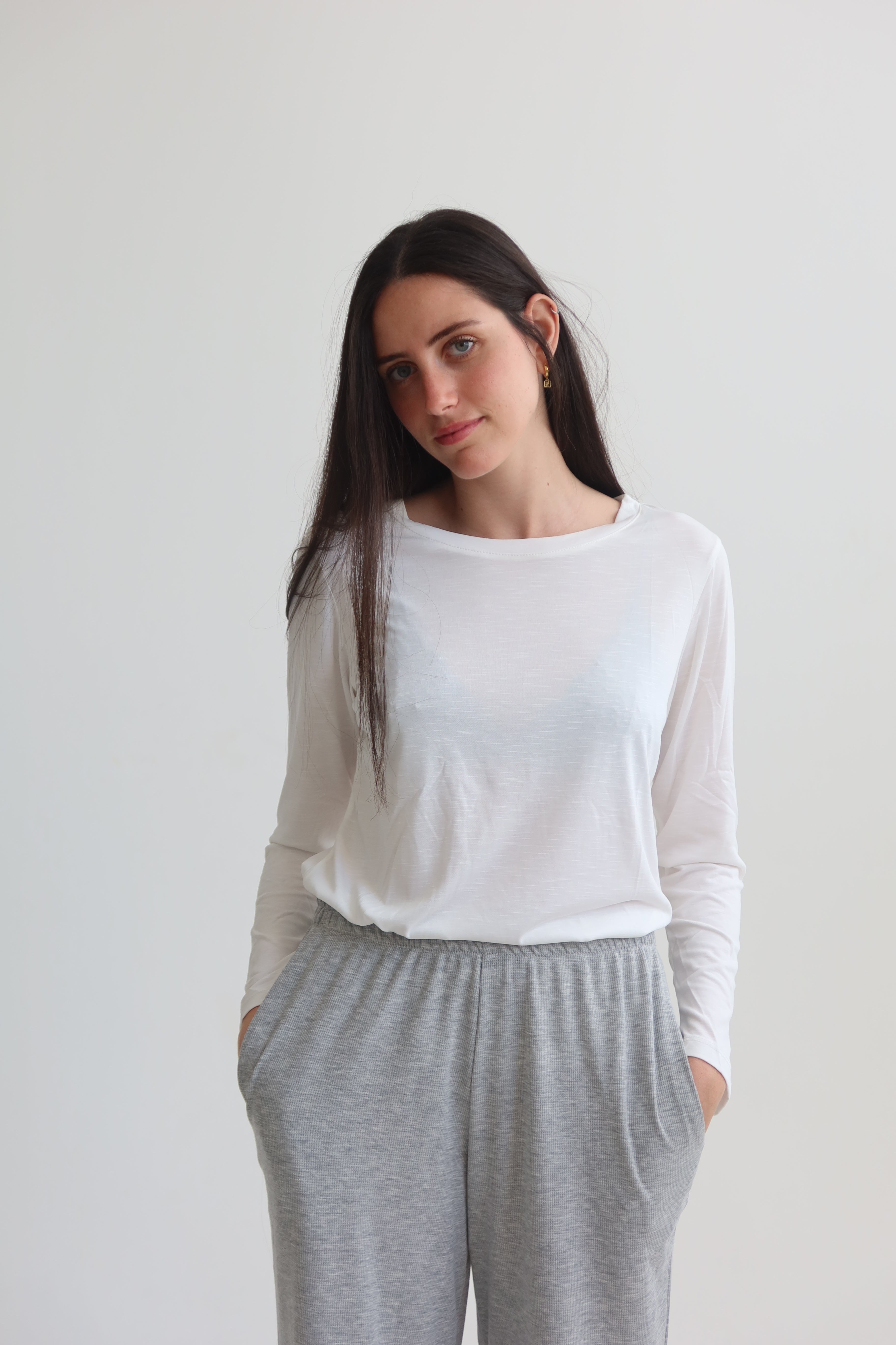 Super soft long sleeve T-shirt - white