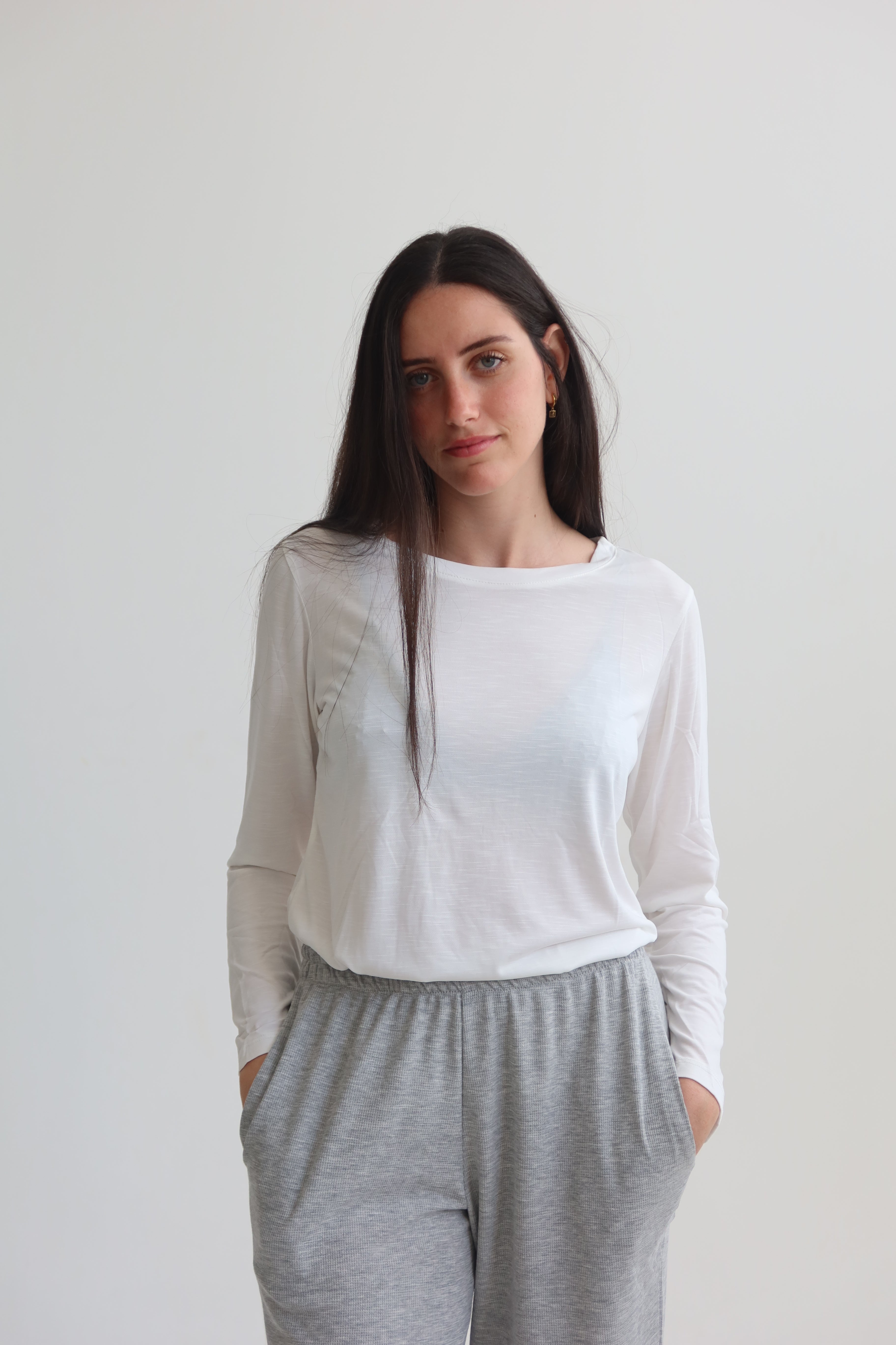 Super soft long sleeve T-shirt - white